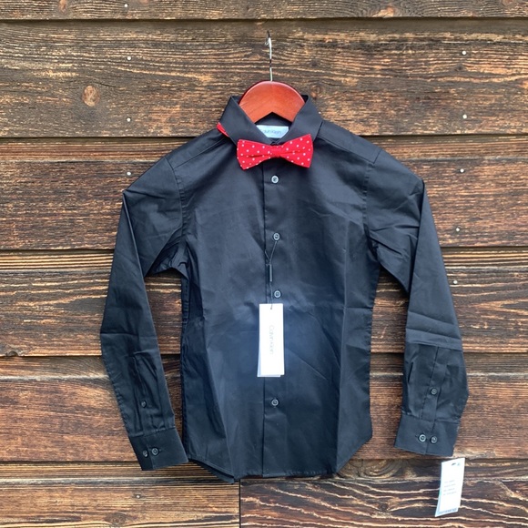 New, Black Calvin Klein Dress Shirt Boys Size 8 - Picture 9 of 9